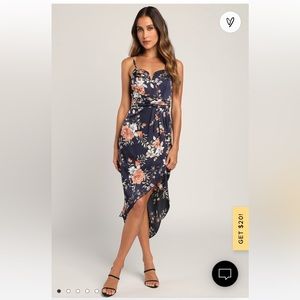 LuLu’s high low floral satin feel dress